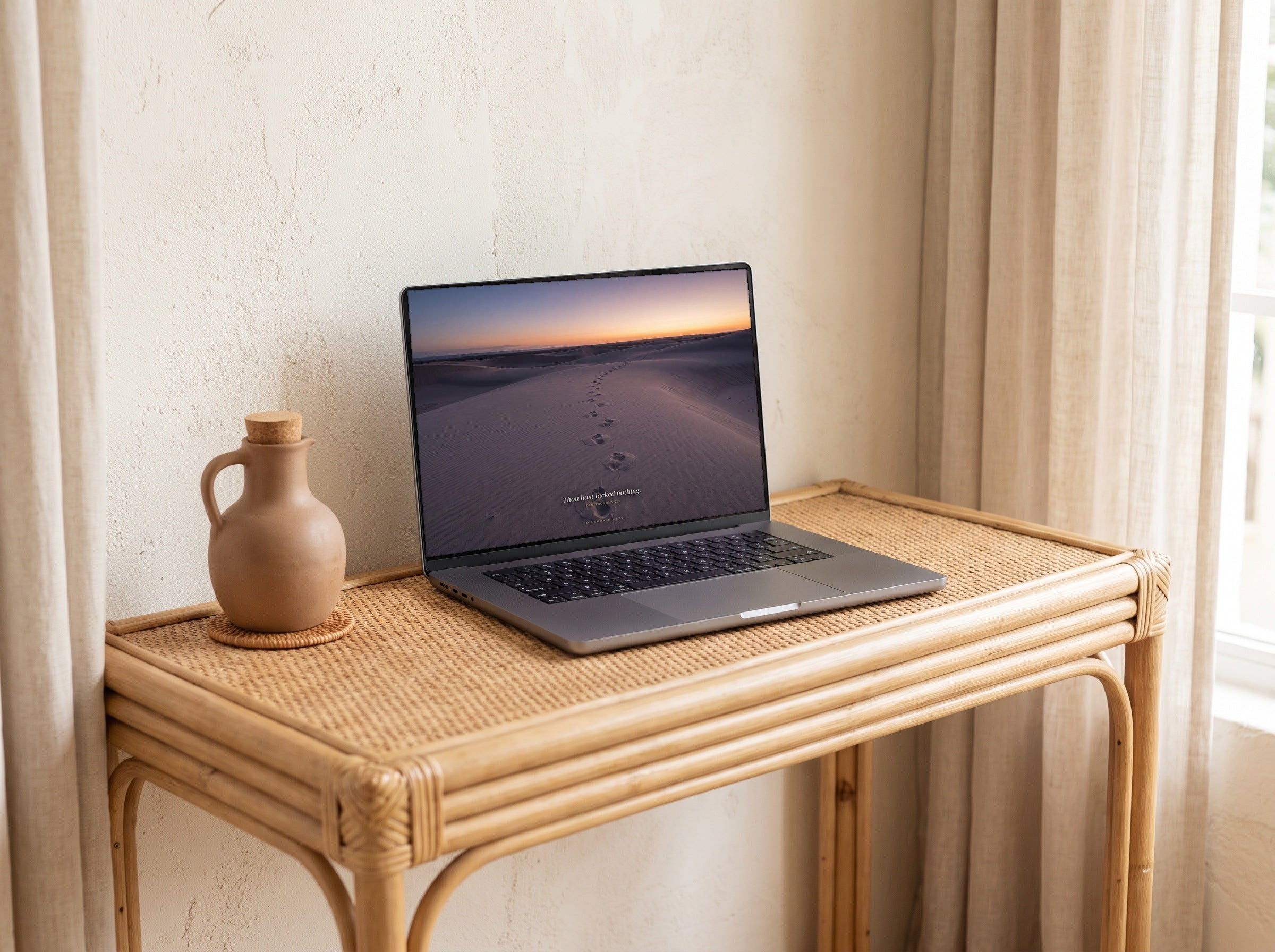Nothing Lacking desktop wallpaper on a laptop