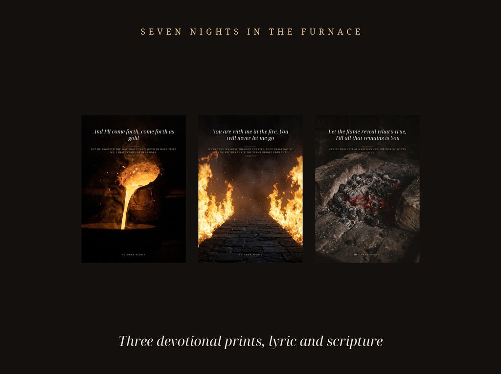 Seven Nights In The Furnace, three devotional prints
