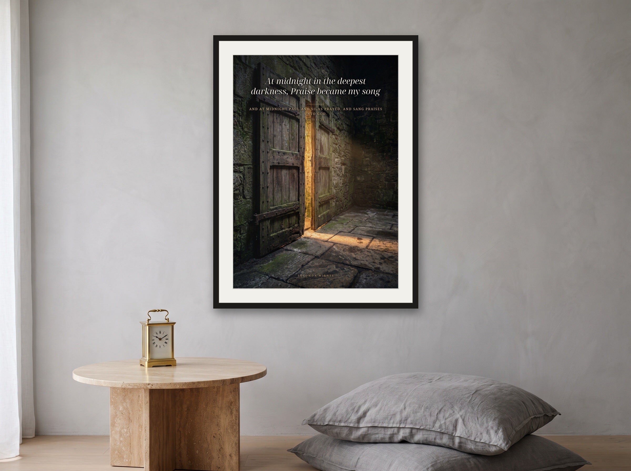 Songs at Midnight print framed on a wall