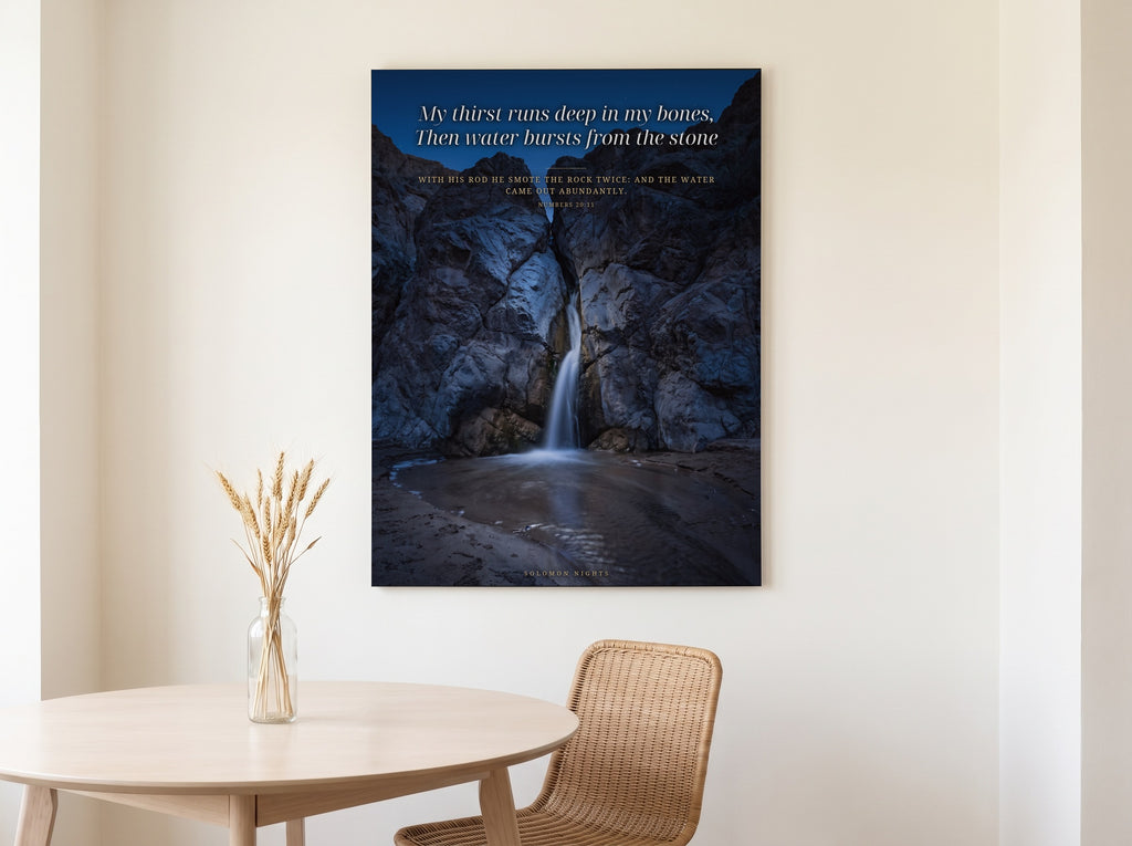 Water from the Stone print framed on a wall