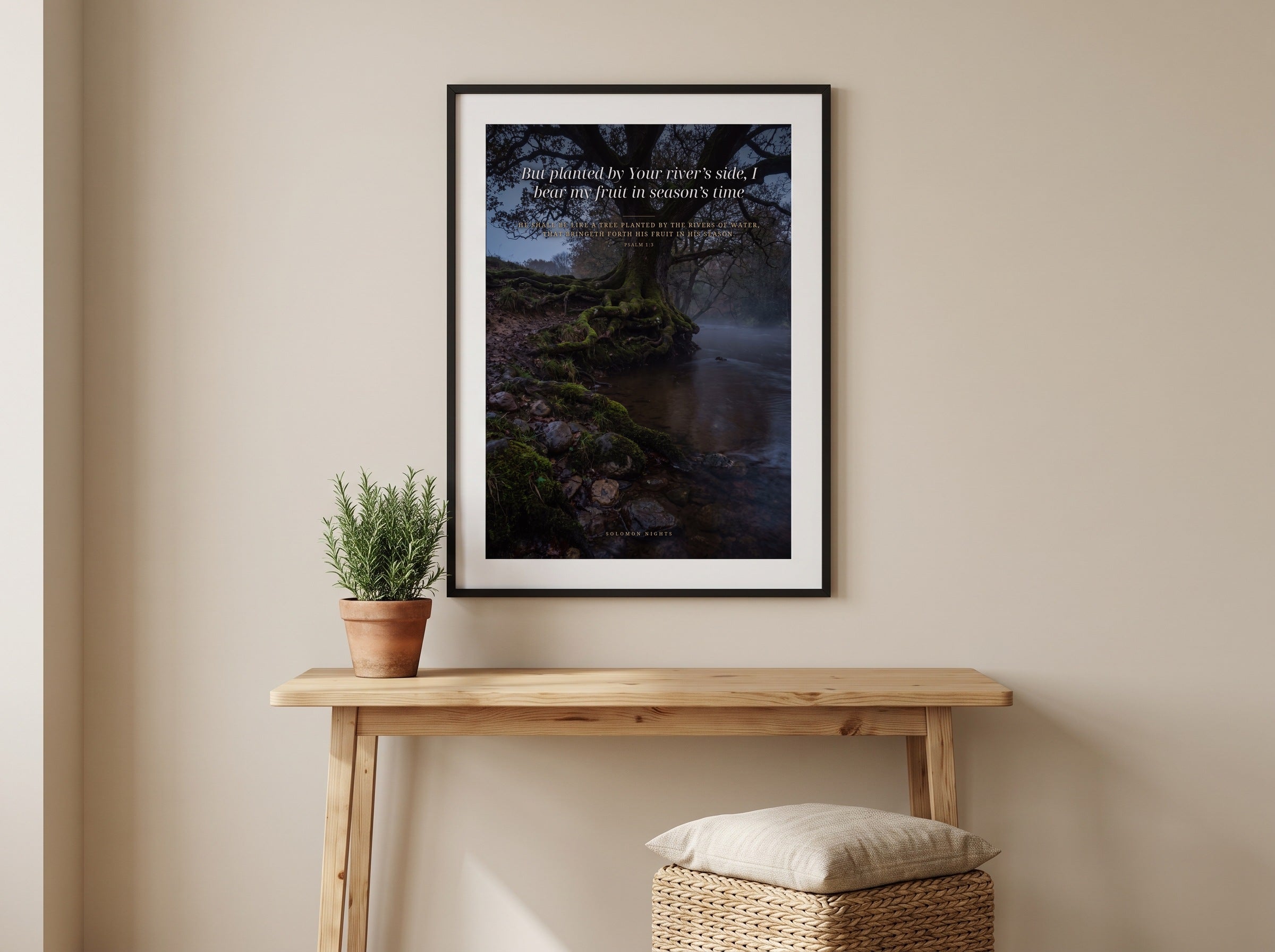 Roots by the River print framed on a wall